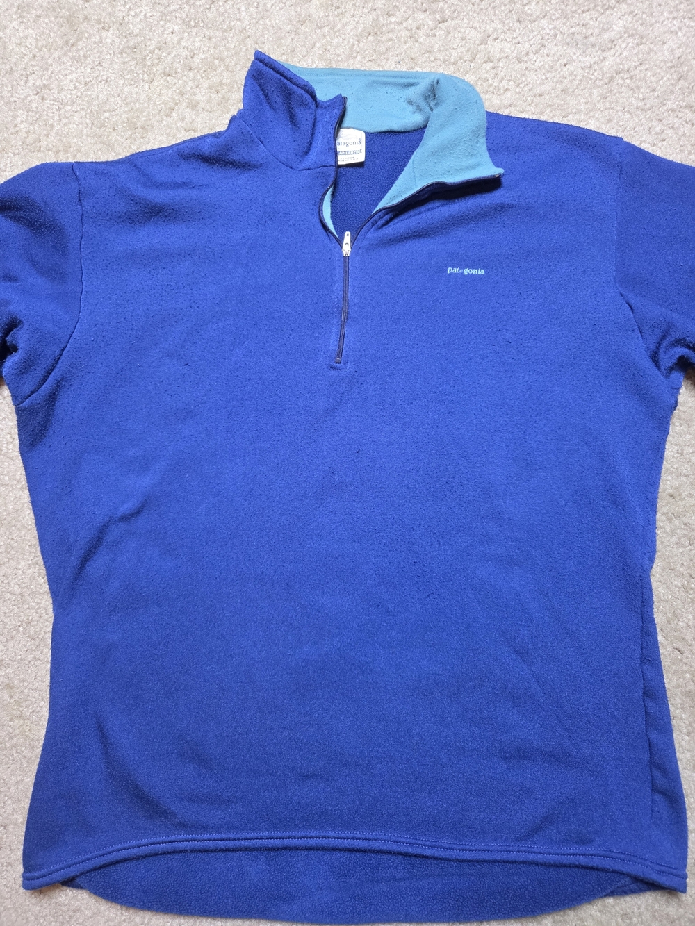 Vintage Patagonia Capilene 1/4 Zip Fleece Pullover XL Blue Made in USA 90s